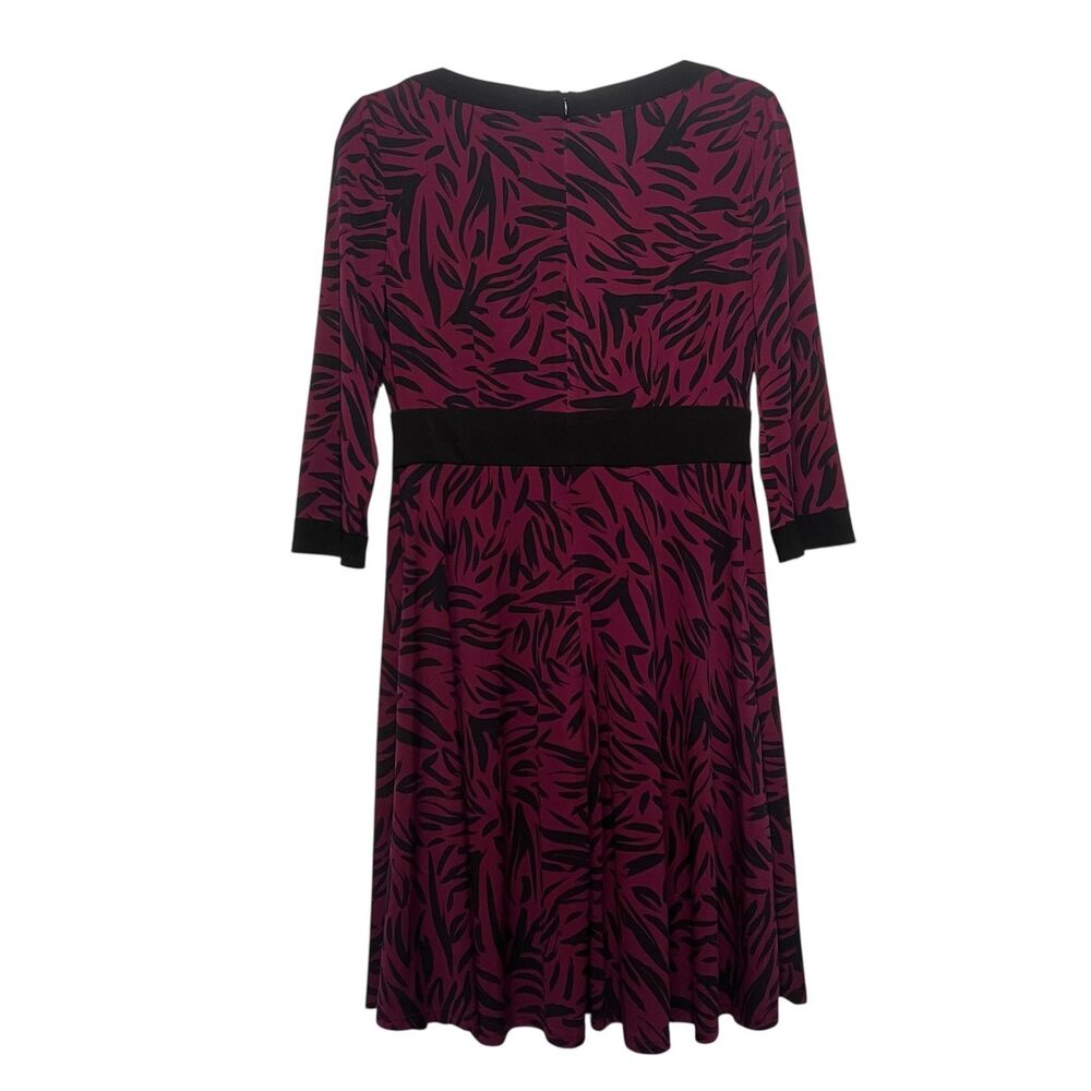 Maggy London Petite 8P Maroon Black Dress‎ Classic Timeless Modern Business